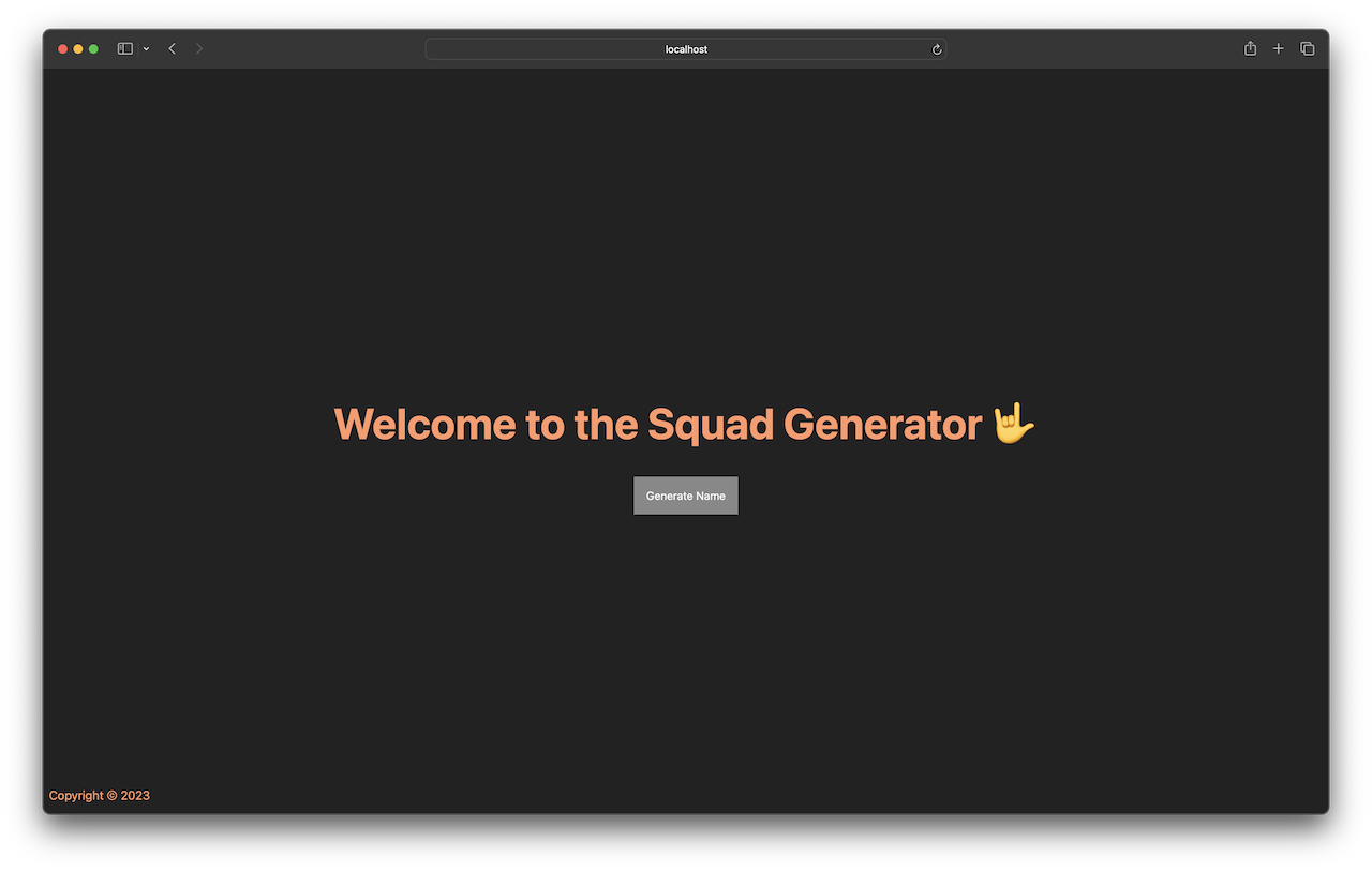 Squad Generator- Ejs.js